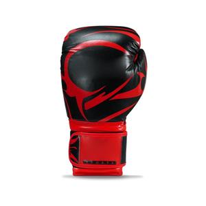 Gants de boxe en PU noir et rouge avec fermeture Velcro pour adultes, équipement d'entraînement, sangle de poignet réglable - Product Image 1