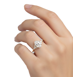 แหวนหมั้นเพชรทองคำแท้ 10K 14K สีเหลือง ประดับเพชรแล็บโกรว์ 1.25 กะรัต ดีไซน์เก๋ไก๋ ระยิบระยับ สวยงาม - Product Image 6