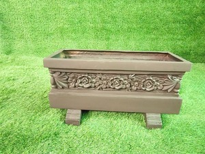 Jardinera Rectangular de FRP con Diseño Floral Tallado a Mano, Estilo Clásico, Maceta para Plantas de Jardín Exterior - Product Image 3