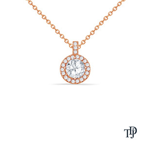 Elegante colgante de oro de 18 quilates con halo de diamantes cultivados en laboratorio, corte brillante, con engaste y un solo diamante. - Product Image 3