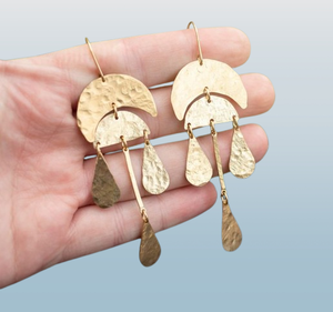 Pendientes Colgantes de Latón de Estilo Vintage, Joyería de Moda para Bodas, Chapado en Oro Antiguo, Artesanía, Personalizable - Product Image 4