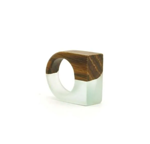 Anillo para Servilletas de Resina Epoxi y Madera, Color Amarillo Resina, Anillo para Servilletas de Madera de Acacia Hecho a Mano de Alta Calidad, Gran Venta - Product Image 4