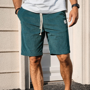 Shorts amples décontractés pour hommes en coton biologique, style vintage délavé à l'acide, coupe streetwear, mode estivale - Product Image 3