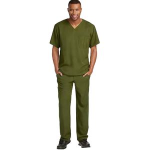 Ensemble de blouses médicales pour hommes, col en V, vert sarcelle, en coton et polyester tissé, uniforme d'hôpital avec détection d'aiguilles - Product Image 5