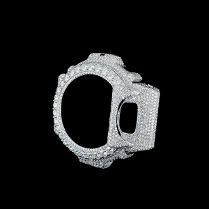 Reloj de Lujo con Bisel Cuadrado con Incrustaciones de Diamantes, Movimiento de Cuarzo GS-6900, Oro Blanco, Bisel Personalizado con Incrustaciones de Diamantes - Product Image 2