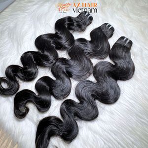 Vente en gros d'extensions de cheveux ondulés corporels vierges vietnamiens cuticules bruts non traités alignés double trame meilleur prix cheveux humains - Product Image 5