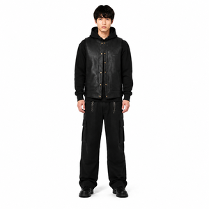 Gilet de motard en cuir de buffle vieilli de qualité supérieure pour homme, coupe ample, style streetwear, gilet MC, fabrication OEM Sialkot - Product Image 1