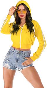 New Stylishcrop <b>Tops</b> <b>Set</b> <b>Short</b> Running <b>Set</b> Sleeves Superior Quality Plussize 100% Polyester Hooded for Women - Product Image 6