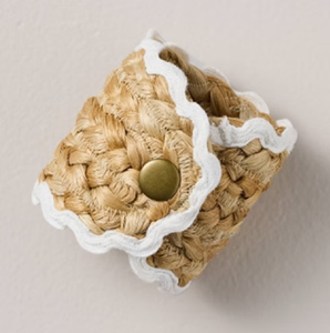 <b>Set</b> of four handcrafted open lattice rattan loop napkin rings for <b>rustic</b> <b>dining</b> <b>table</b> decor, available at wholesale prices. - Product Image 3