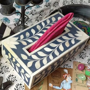Boîte personnalisée en os incrusté et porte-mouchoirs en nacre, colorée, produit artisanal avec décoration de table et accessoires, boîtes à mouchoirs - Product Image 1