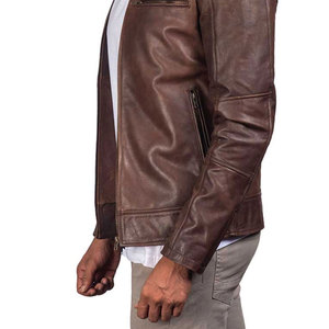 Concevez votre propre veste en cuir pour homme à manches longues, veste en cuir de haute qualité pour homme, style streetwear, au meilleur prix - Product Image 5