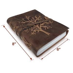 Custom Genuine Leather Tree of Life Hardcover <b>Notepad</b> Handmade White Cotton Paper Journal Notebook Vintage Gift Diary for Men - Product Image 2