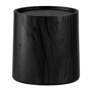 Monolith Drum Accent Coffee <b>Table</b> <b>Black</b> Finish Modern Solid Wood Handmade Non-Foldable Living Room Furniture - Product Image 3