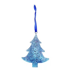 Christmas Hanging Metal <b>Star</b> Ornament Blue Glitter Decoration <b>for</b> <b>Tree</b> Home Party Holiday Decor Gift Piece Hanging Pendant - Product Image 3