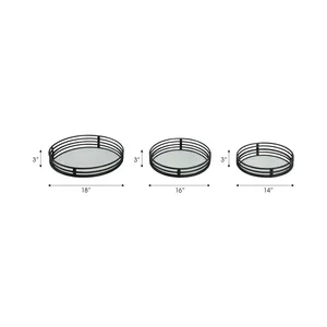 Bandeja Metálica Hecha a Mano, Lujosa y Clásica, Dorada, Decorativa, para Interiores de Primera Calidad, Bandeja Metálica Hecha a Mano, Color Negro Sombra Premium - Product Image 2