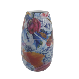 Lot de 3 pots en métal classiques de taille moyenne, finition émail décalcomanie, pour décoration intérieure et de table, personnalisables – Vente Flash - Product Image 3