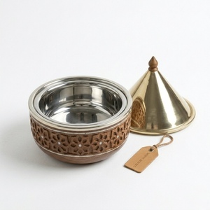 Olla de Madera Artesanal de Lujo para Calentar Comida, con Base de Acero Inoxidable, Duradera, Ecológica, para Buffet, Juego de Vajilla - Product Image 3
