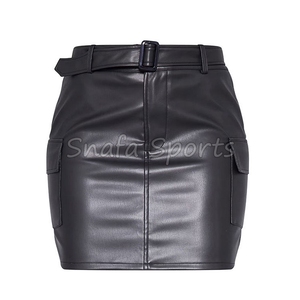 Nueva Colección Primavera/Verano 2026, Falda Midi de Piel Sintética con Pliegues, Estilo Vintage, Cintura Alta, para Mujer - Product Image 4