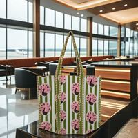 Tas Selempang Wanita Etnik Katun Buatan Tangan dengan Ritsleting, Elegan, Warna Solid, Ringan, Berlapis, Gaya India untuk Belanja dan Perjalanan