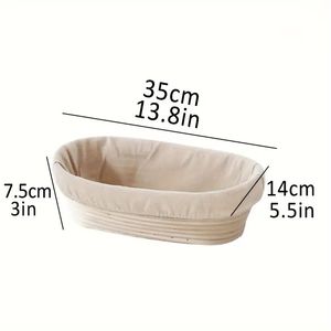 Cesta de fermentación de pan de masa madre de ratán natural hecha a mano, sin astillas, con forro, disponible - Product Image 3