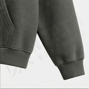 Hoodie streetwear personnalisé sans cordon, en molleton vierge, double couche, effet vintage, délavé à l'acide, délavé soleil, vieilli, couleur personnalisable - Product Image 6