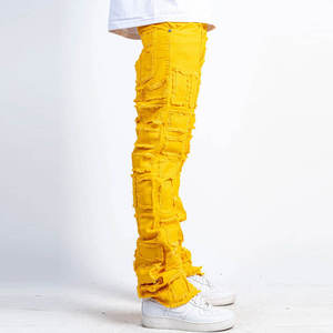 Pantalones Vaqueros Rotos de Moda para Hombre, Pantalones de Mezclilla con Parches Desgastados, Corte Ajustado, Estilo Urbano, Coloridos, Casuales y Elegantes - Product Image 5