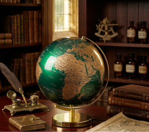 Globo Terráqueo Negro Mate Premium – Mapa Geográfico de Estilo Retro con Meridianos de Latón Resistente y Base de Madera para Sala de Estudio - Product Image 2