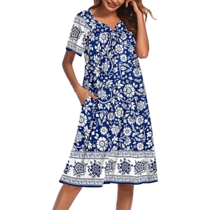 Vestido Hawaiano para Mujer, Estampado Floral, Holgado, Informal, Veraniego, Maxi Vestido - Product Image 1