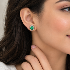 Boucles d'oreilles en argent 925 avec diamant de laboratoire pour femmes, certifiées IGI, RJC, ODM, OEM, fabricant éthique de bijoux fins, vente en gros EA502229 - Product Image 2