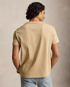 T-shirt à manches courtes et col rond en coton beige uni pour homme – Léger, doux, confortable, idéal pour un usage quotidien et une mode décontractée - Product Image 3