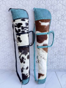 Latest Designer 2026 Cowhide Fur Leather Rifle Bag with Turquoise Tooled Leather Stylish Shoulder Handbag For Unisex - Product Image 5