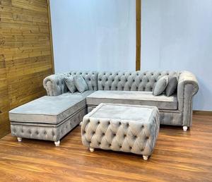 Juego de sofás de terciopelo de alta calidad, construido con una estructura resistente, cojines suaves y una apariencia elegante, una elección de muebles para el hogar. - Product Image 2