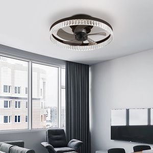 Ventilateur de plafond moderne 50 cm DC avec lumière et télécommande, LED dimmable, minuterie réversible pour salon - Product Image 4