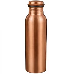 <b>Copper</b> Water Bottle 1L Portable Minimalist Design for 950ml Hammered Finish <b>Screw</b>-on Lid Leak-proof Portable Drinking Bottle - Product Image 1