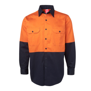 Camisa de Trabajo HSI HSI-DS12 Personalizada de Algodón de Alta Visibilidad, Dos Tonos, con Botones, para Uso Industrial, Impermeable y Anti-Corte - Product Image 2