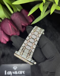 Montre automatique mécanique ETA en acier inoxydable, unisexe, de luxe, la plus vendue, avec un design tendance et sertie de moissanite de clarté VVS - Product Image 5