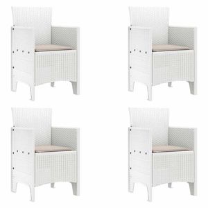 Set di 4 sedie da giardino in polipropilene bianco, 20,87 x 19,29 x 33,46 pollici, eleganti mobili da esterno - Product Image 2
