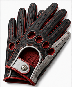 Guantes de Conducción de Cuero Marrón Tostado Hechos a Mano, Perforados, con Cierre Cobrax, Pantalla Táctil, Transpirables, Antideslizantes, Unisex, Clásicos para Automóvil - Product Image 3
