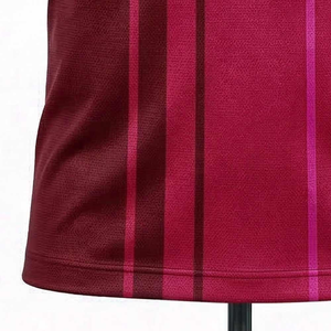 T-shirt à manches courtes rayé rose et rouge pour homme, col rond, séchage rapide, tricoté, sportif, coupe classique - Product Image 5
