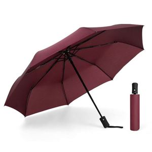 Fully Automatic Three-Folding Modern Travel <b>Iron</b> Tube Advertising Umbrella Sun Rain Protection <b>8</b> Ribs Custom Logo Printing - Product Image 3
