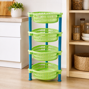 Modern High Quality Eco-Friendly <b>Foldable</b> Adjustable Plastic 4-Set Storage <b>Trolley</b> Four Layers for Kitchen Office Bathroom - Product Image 4