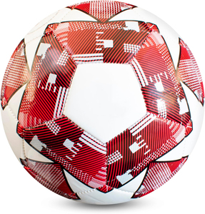 Ballon de football blanc et rouge durable de haute qualité, personnalisable, cousu à la main, disponible en toutes tailles, service OEM ODM - Product Image 4