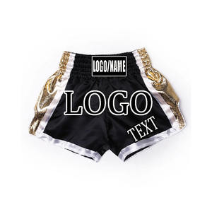 Pantalones Cortos de Boxeo de Marca Privada OEM, Pantalones Cortos de Muay Thai de Satén Rojo con Estampado Personalizado, MOQ Bajo, Uniformes de Equipo - Product Image 6
