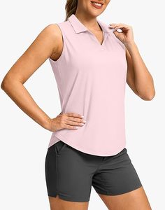 Débardeurs de golf personnalisés pour femmes avec logo, sans manches, anti-humidité, respirants, à ourlet incurvé, pour le tennis et les sports athlétiques - Product Image 1
