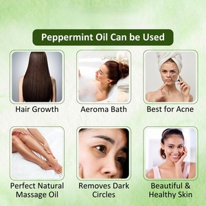 Huile essentielle de menthe poivrée naturelle, pure, de qualité thérapeutique, pour les soins des cheveux et de la peau, la vapeur, les diffuseurs et l'aromathérapie - Product Image 3