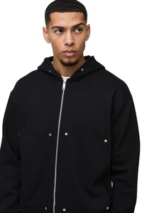 เสื้อแจ็คเก็ตมีฮู้ดผู้ชายแฟชั่นผ้าฝ้ายคุณภาพสูงทรงหลวมสำหรับฤดูใบไม้ร่วงฤดูหนาวสวมใส่สบายๆ กลางแจ้ง - Product Image 3