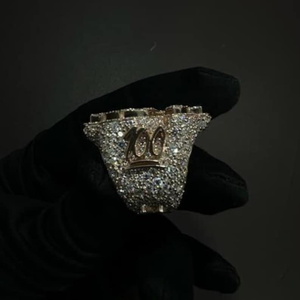 Moissanite Silver Dollar Sign <b>Ring</b> Iced Out Hip Hop Statement <b>Ring</b> Micro Pave Luxury Bling Unisex Jewelry Gift - Product Image 6