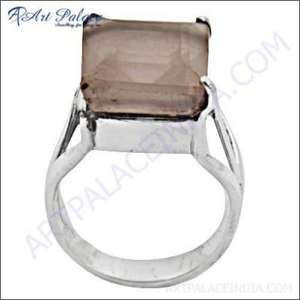 Elegant Silver Square Shape <b>Ring</b> with Rare <b>Rose</b> <b>Quartz</b> Gemstone Elegant Crystal <b>Rings</b> - Product Image 1