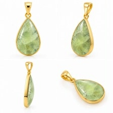 Pear-Cut Green <b>Peridot</b> Pendant Gold-Plated Bezel Setting Teardrop Gemstone <b>Jewelry</b> Bohemian Style Unisex Wholesale - Product Image 4