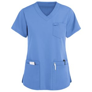 Uniformes médicaux unisexes personnalisés en tissu polyester/rayonne tissé avec poches, modèle infirmier OEM, sans couture, pour le secteur médical, dentaire et esthétique - Product Image 4